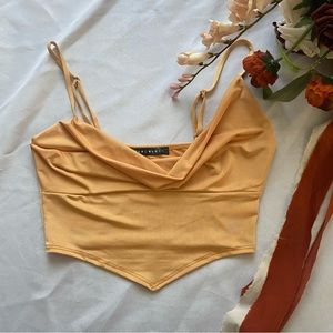 🌸Slinky Orange Assymetrical Crop Top🌸